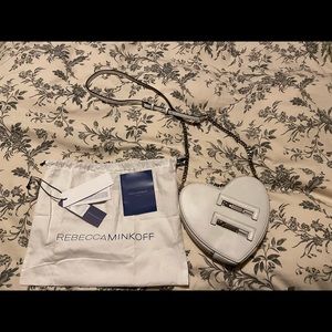 Rebecca Minkoff Jamie cross body white heart NWT